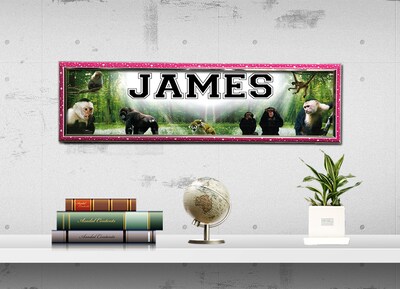 Monkey - Personalized Poster with Your Name, Birthday Banner, Custom Wall Décor, Wall Art - image2